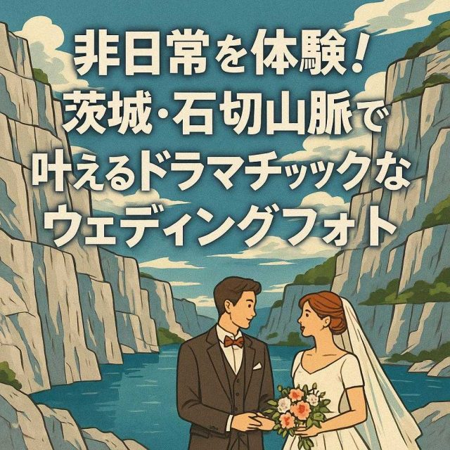 「非日常を体験！茨城・石切山脈で叶えるドラマチックなウェディングフォト」