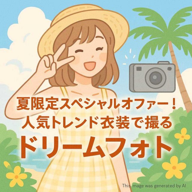 夏限定スペシャルオファー！人気トレンド衣装で撮るドリームフォト