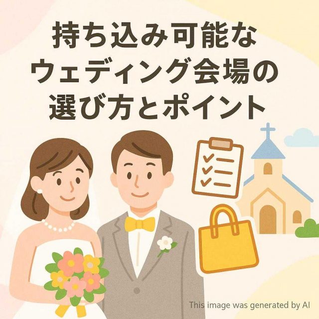 持ち込み可能なウェディング会場の選び方とポイント