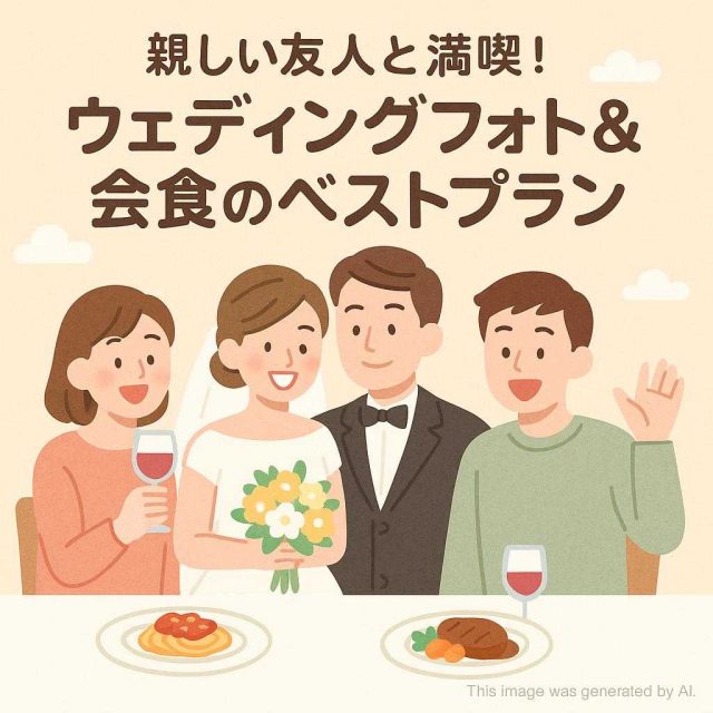 親しい友人と満喫！ウェディングフォト&会食のベストプラン