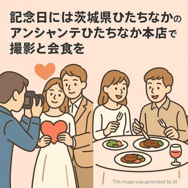 記念日には茨城県ひたちなか市のアンシャンテひたちなか本店で撮影と会食を