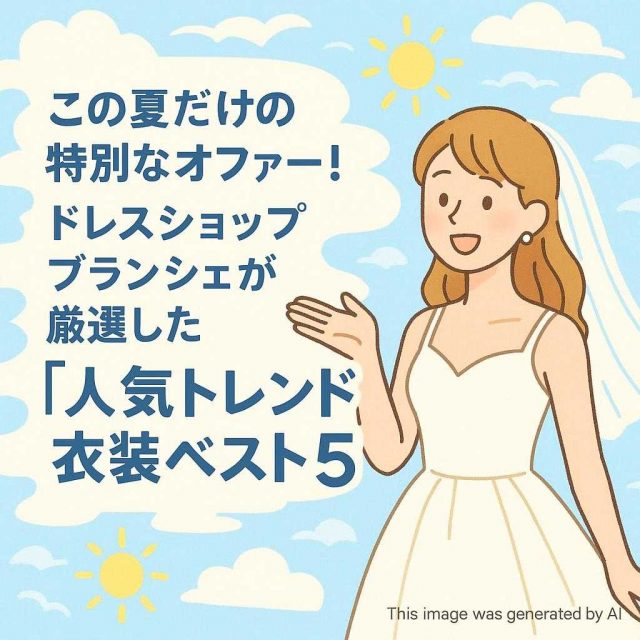 この夏だけの特別なオファー！ドレスショップブランシェが厳選した「人気トレンド衣装ベスト5」