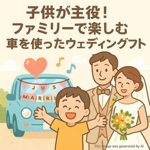 子供が主役！ファミリーで楽しむ車を使ったウェディングフォト