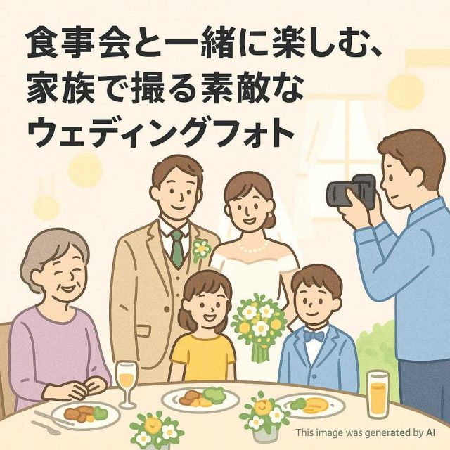食事会と一緒に楽しむ、家族で撮る素敵なウェディングフォト