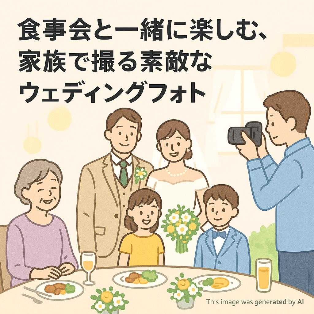 食事会と一緒に楽しむ、家族で撮る素敵なウェディングフォト