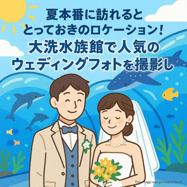 夏本番に訪れるとっておきのロケーション！大洗水族館で人気のウェディングフォトを撮影しようを選択	 夏本番に訪れるとっておきのロケーション！大洗水族館で人気のウェディングフォトを撮影しよう