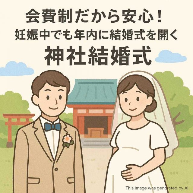 会費制だから安心！妊娠中でも年内に結婚式を開くコツ神社結婚式