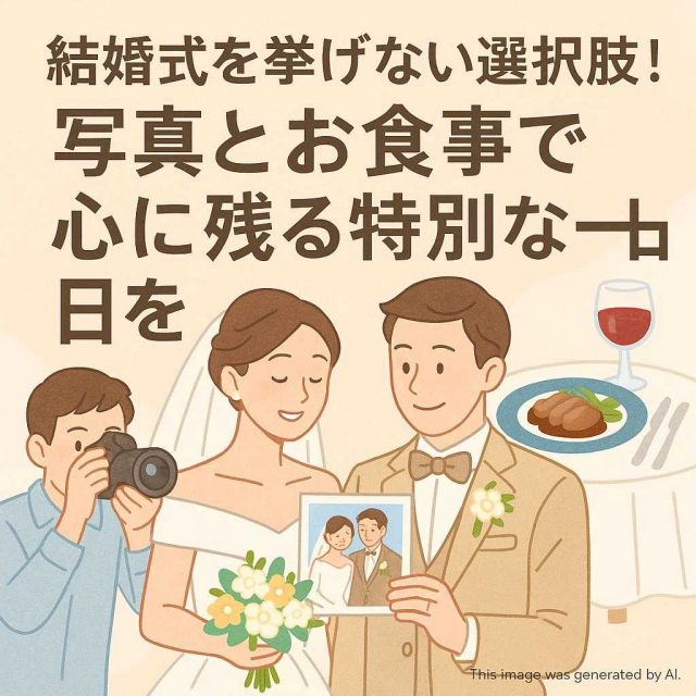 結婚式を挙げない選択肢！写真とお食事で心に残る特別な一日を