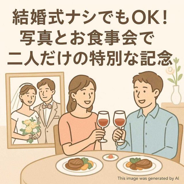 結婚式ナシでもOK！写真とお食事会で二人だけの特別な記念日を