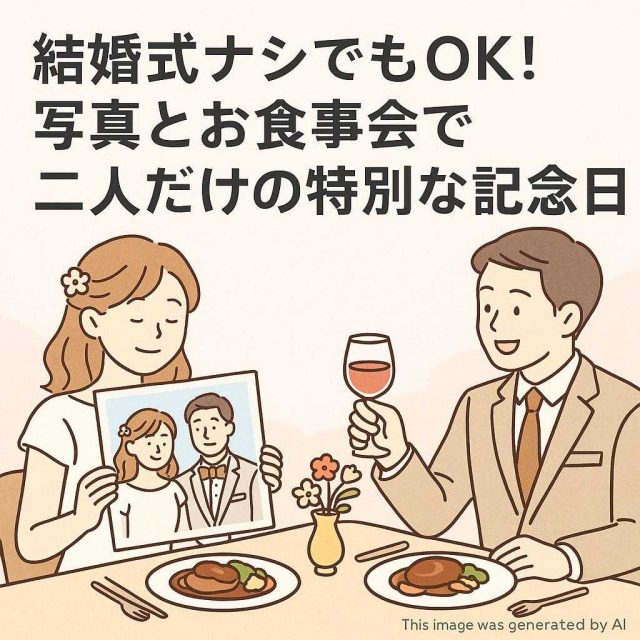 結婚式ナシでもOK！写真とお食事会で二人だけの特別な記念日を