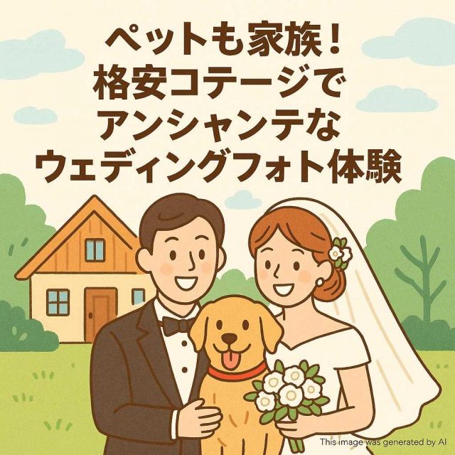 ペットも家族! 格安コテージでアンシャンテなウェディングフォト体験