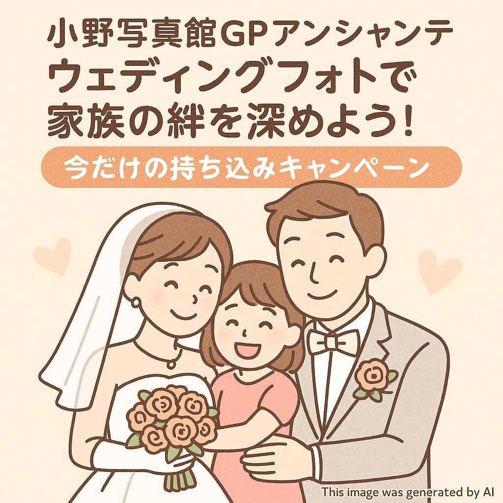 小野写真館GPアンシャンテ ウェディングフォトで家族の絆を深めよう！今だけの持ち込みキャンペーン