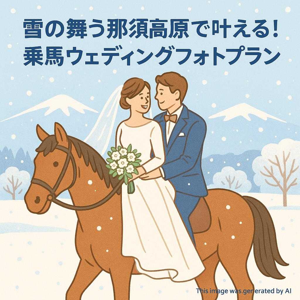 雪の舞う那須高原で叶える！乗馬ウェディングフォトプラン