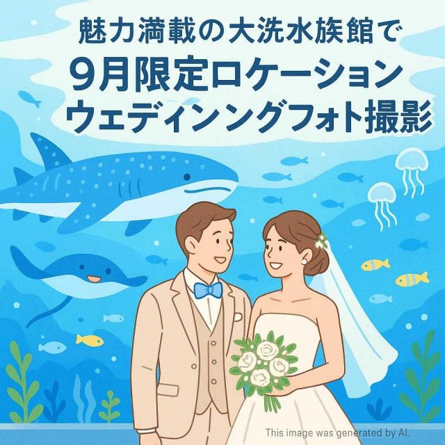 魅力満載の大洗水族館で9月限定ロケーションウェディングフォト撮影