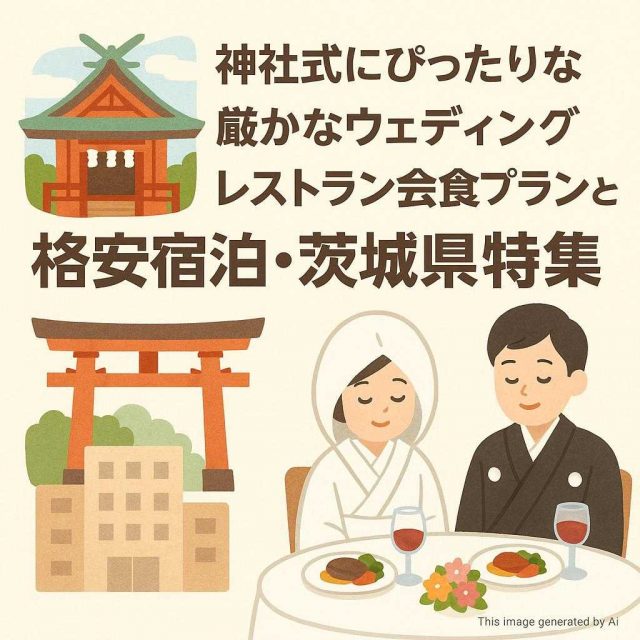 神社式にぴったりな厳かなウェディングレストラン会食プランと格安宿泊・茨城県特集