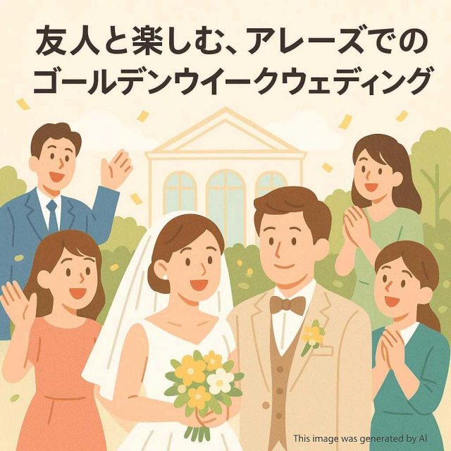 友人と楽しむ、アレーズでのゴールデンウィークウェディング