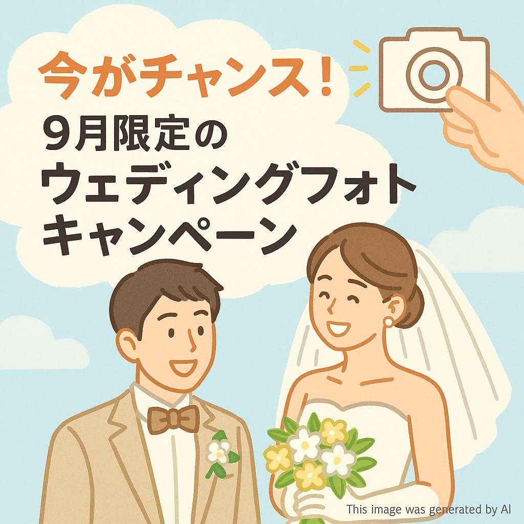 今がチャンス！9月限定のウェディングフォトキャンペーン
