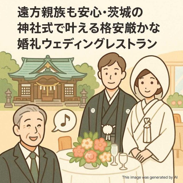 遠方親族も安心・茨城の神社式で叶える格安厳かな婚礼ウェディングレストラン