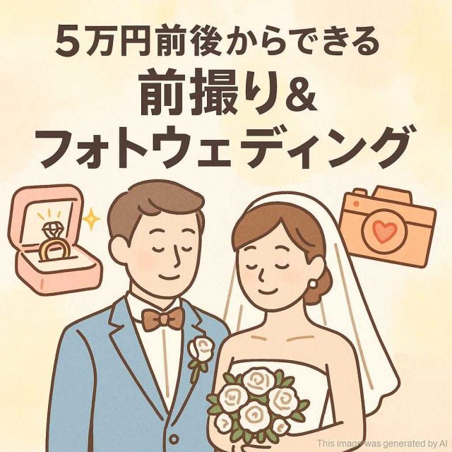 5万円前後からできる前撮り＆フォトウェディング