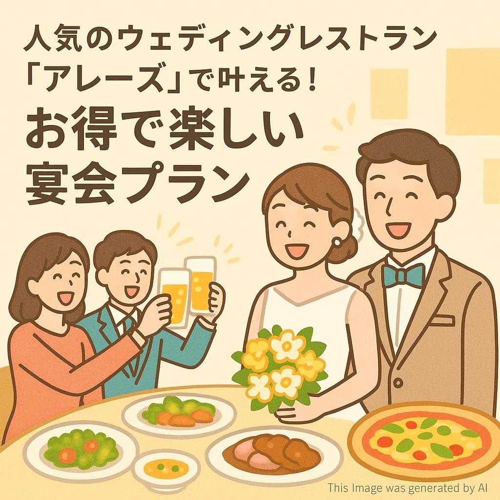 人気のウェディングレストラン「アレーズ」で叶える！お得で楽しい宴会プラン