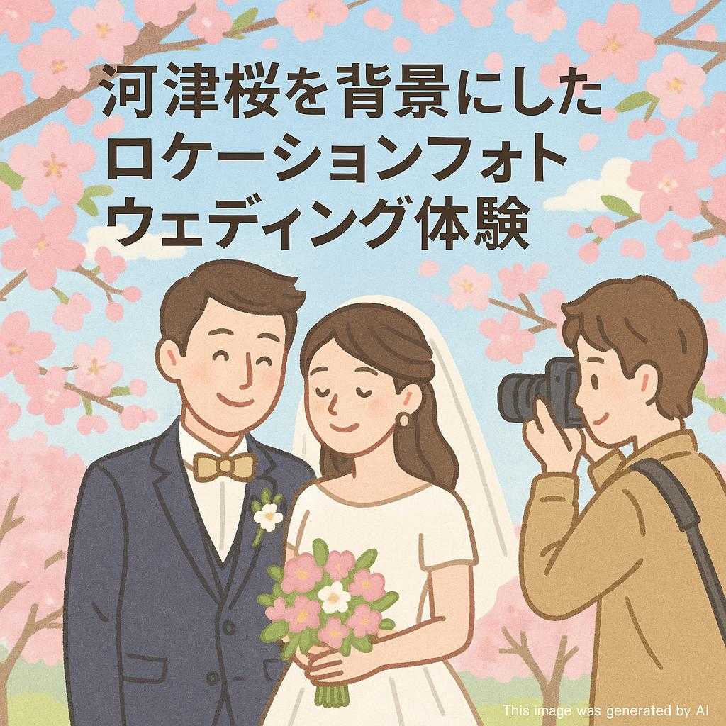 河津桜を背景にしたロケーションフォトウェディング体験