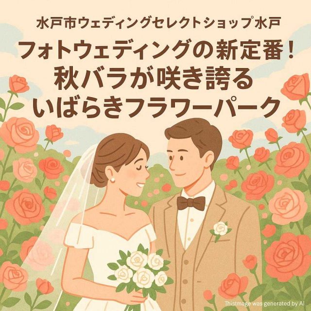 水戸市ウェディングセレクトショップ水戸 フォトウェディングの新定番! 秋バラが咲き誇るいばらきフラワーパーク