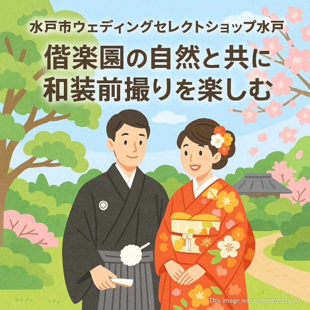 水戸市ウェディングセレクトショップ水戸 偕楽園の自然と共に和装前撮りを楽しむ