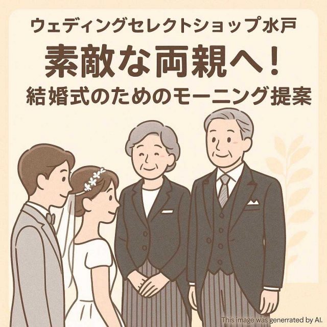 ウェディングセレクトショップ水戸 素敵な両親へ！結婚式のためのモーニング提案