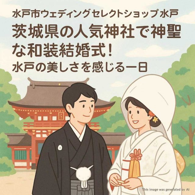 水戸市ウェディングセレクトショップ水戸 茨城県の人気神社で神聖な和装結婚式！水戸の美しさを感じる一日