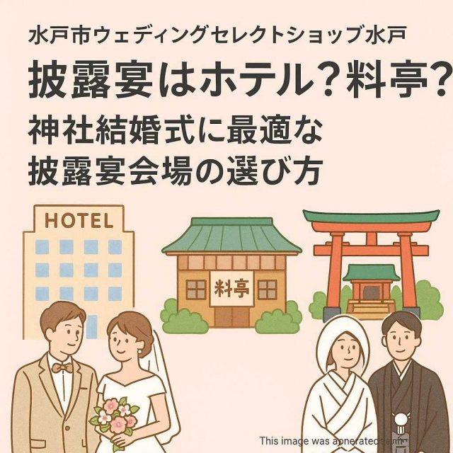 水戸市ウェディングセレクトショップ水戸 「披露宴はホテル？料亭？神社結婚式に最適な披露宴会場の選び方」