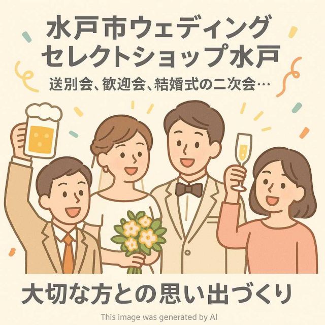 水戸市ウェディングセレクトショップ水戸 送別会、歓迎会、結婚式の二次会… 大切な方との思い出づくり