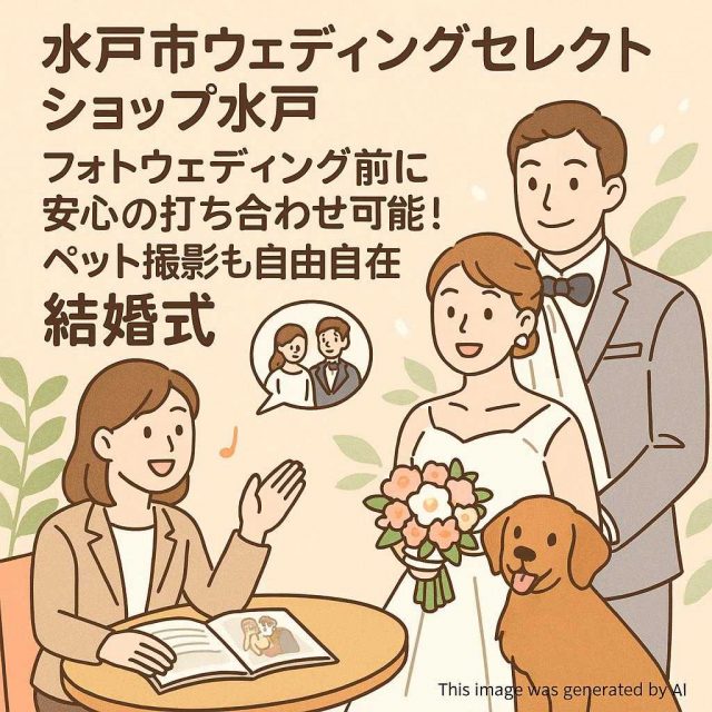 水戸市ウェディングセレクトショップ水戸 フォトウェディング前に安心の打ち合わせ可能！ペット撮影も自由自在 結婚式