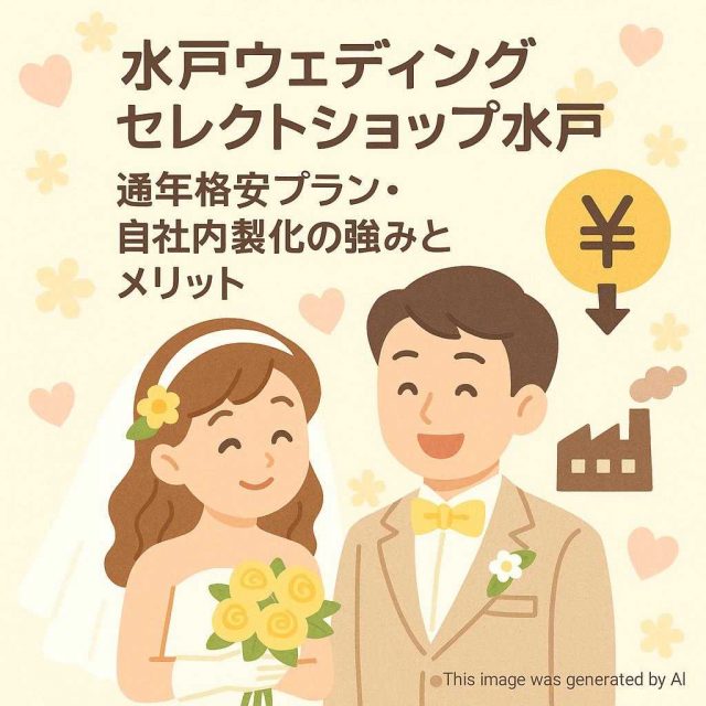 水戸ウェディングセレクトショップ水戸 通年格安プラン・自社内製化の強みとメリット