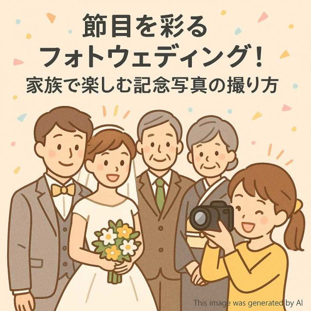 節目を彩るフォトウェディング！家族で楽しむ記念写真の撮り方