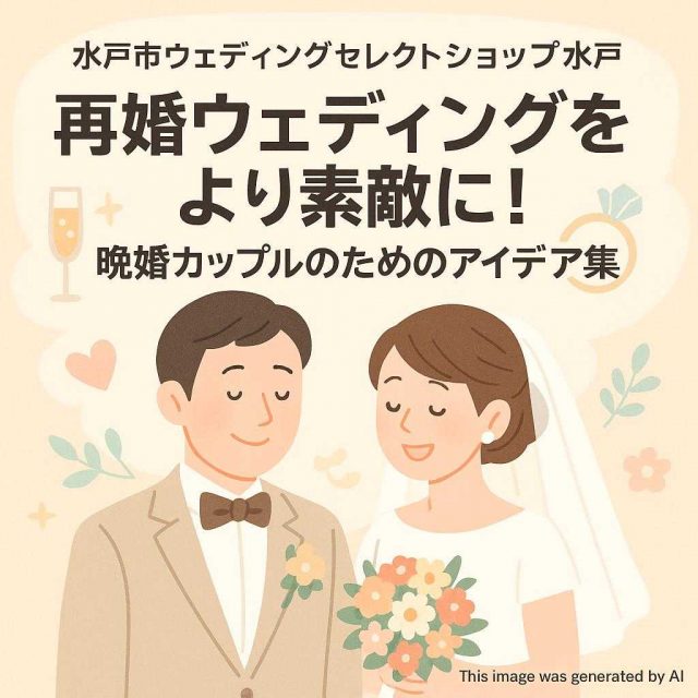 水戸市ウェディングセレクトショップ水戸 再婚ウェディングをより素敵に！晩婚カップルのためのアイデア集