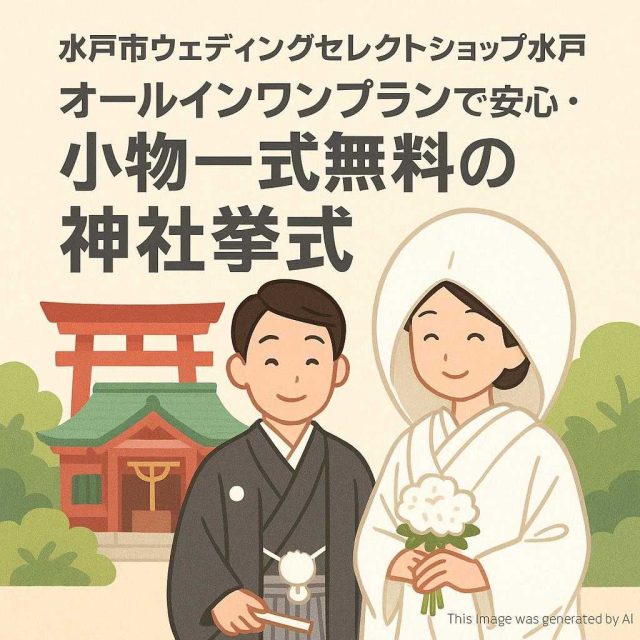 水戸市ウェディングセレクトショップ水戸 オールインワンプランで安心・小物一式無料の神社挙式