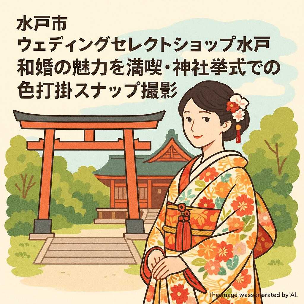 水戸市ウェディングセレクトショップ水戸 和婚の魅力を満喫・神社挙式での色打掛スナップ撮影