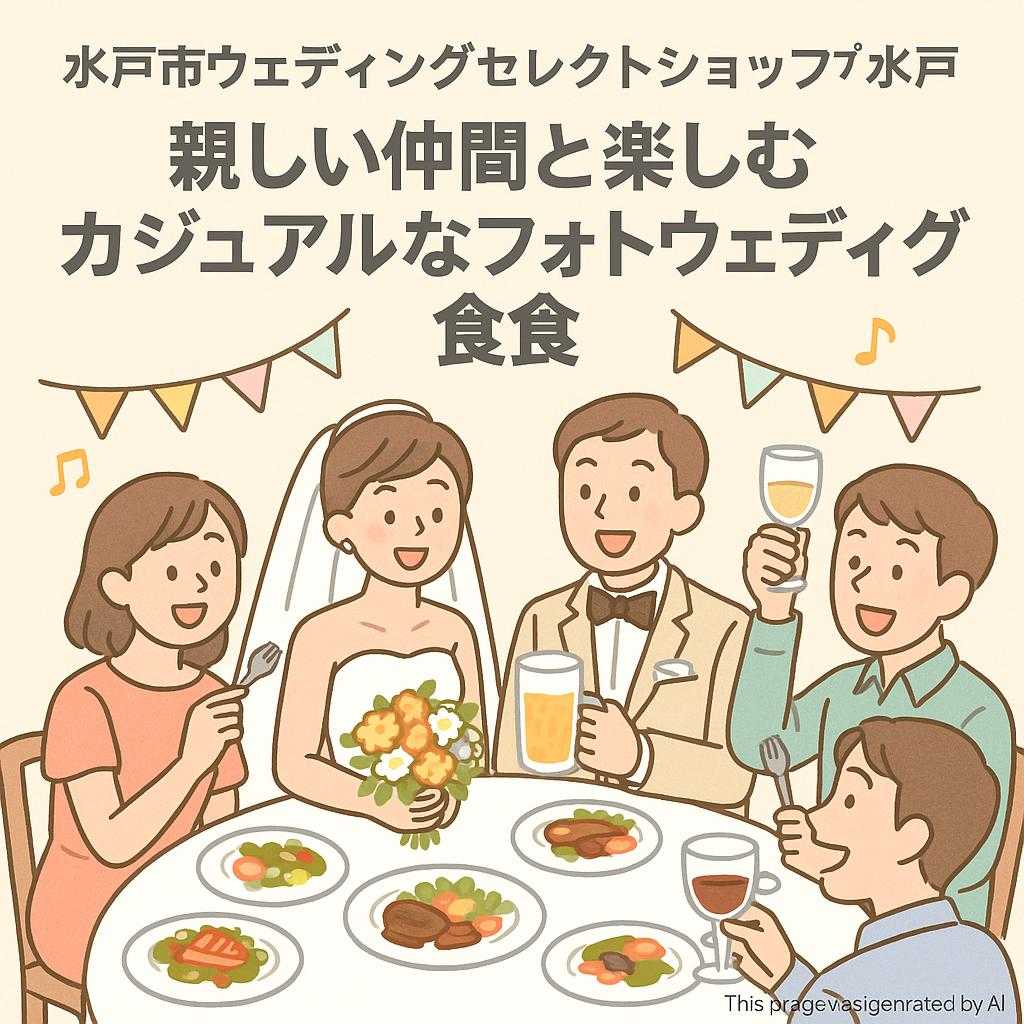 水戸市ウェディングセレクトショップ水戸 親しい仲間と楽しむカジュアルなフォトウェディング会食