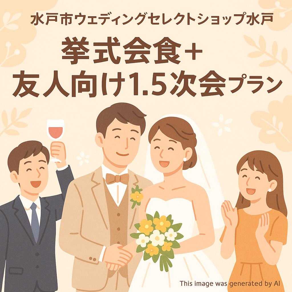 水戸市ウェディングセレクトショップ水戸 挙式会食+友人向け1.5次会プラン