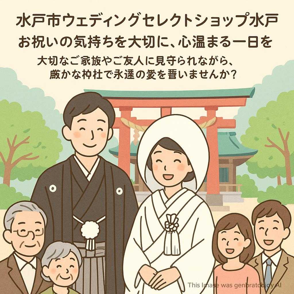 水戸市ウェディングセレクトショップ水戸 お祝いの気持ちを大切に、心温まる一日を 大切なご家族やご友人に見守られながら、厳かな神社で永遠の愛を誓いませんか？