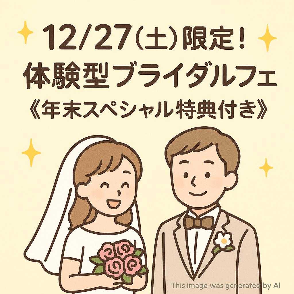 ✨12/27（土）限定！体験型ブライダルフェア 《年末スペシャル特典付き》