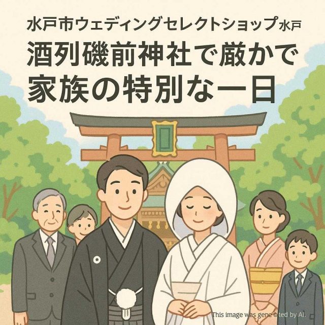 水戸市ウェディングセレクトショップ水戸 酒列磯前神社で厳かで家族の特別な一日