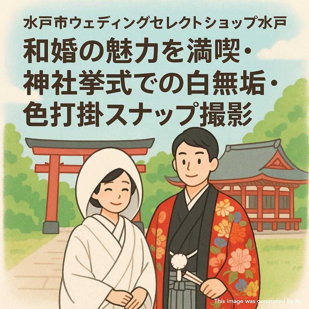 水戸市ウェディングセレクトショップ水戸 和婚の魅力を満喫・神社挙式での白無垢・色打掛スナップ撮影