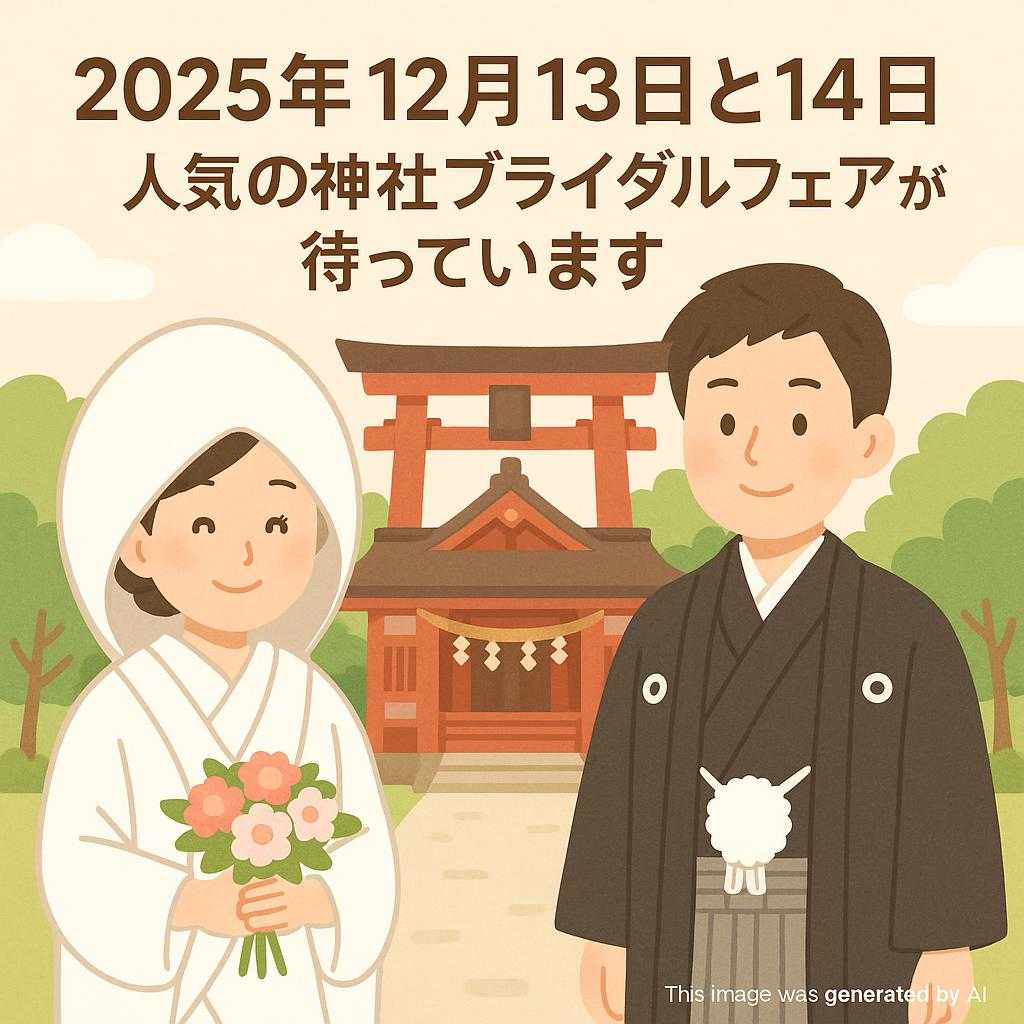 2025年12月13日と14日 人気の神社ブライダルフェアが待っています