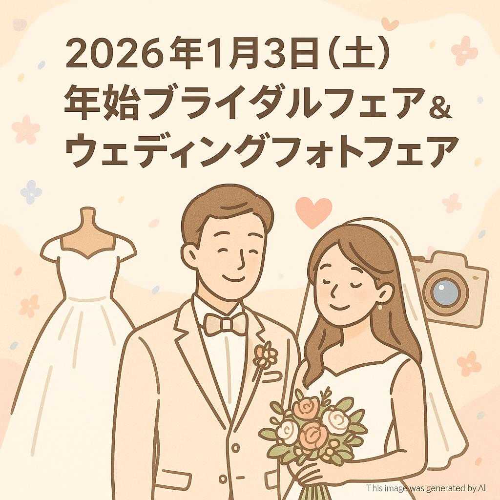 2026年1月3日(土)年始ブライダルフェア&ウェディングフォトフェア