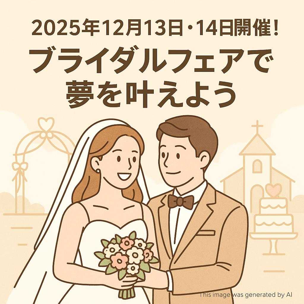 2025年12月13日・14日開催!ブライダルフェアで夢を叶えよう