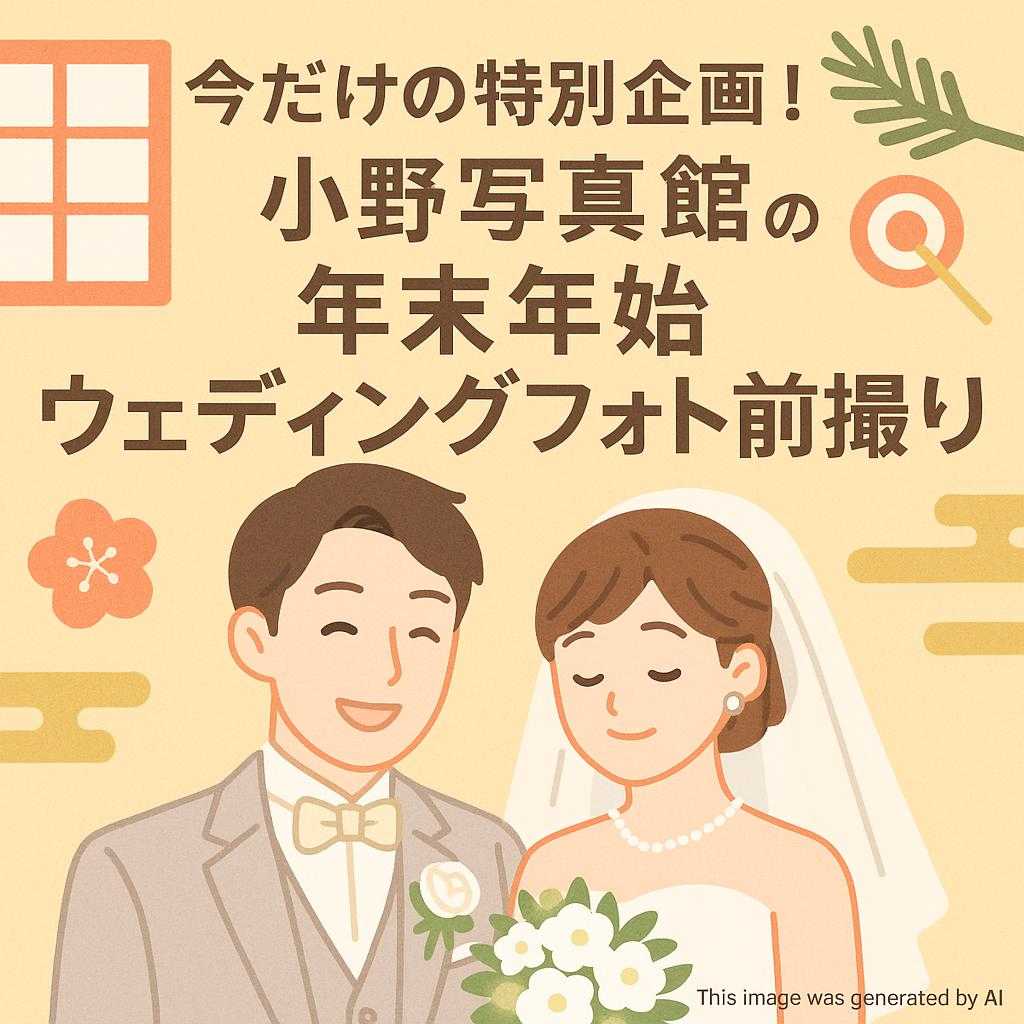 今だけの特別企画！小野写真館の年末年始ウェディングフォト前撮り