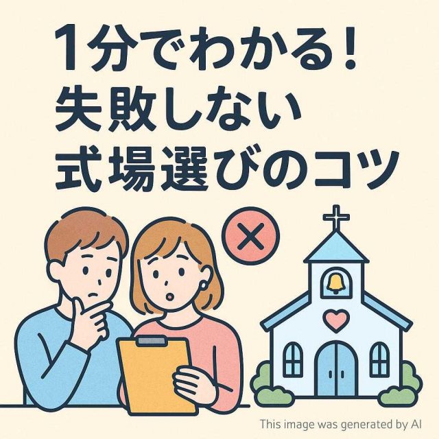 「1分でわかる！失敗しない式場選びのコツ」