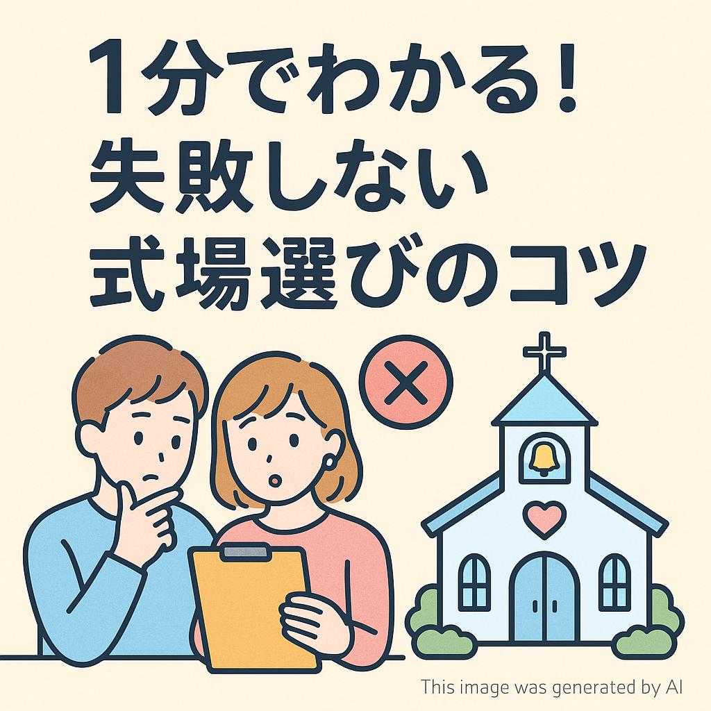 「1分でわかる!失敗しない式場選びのコツ」