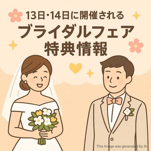 13日・14日に開催されるブライダルフェア特典情報